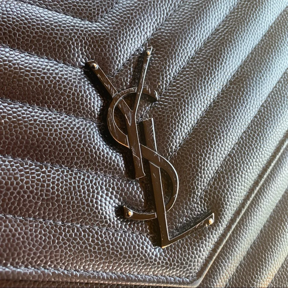 SOLD Saint Laurent Monogram Quilted Leather Wallet on a Chain - Picture 5 of 15